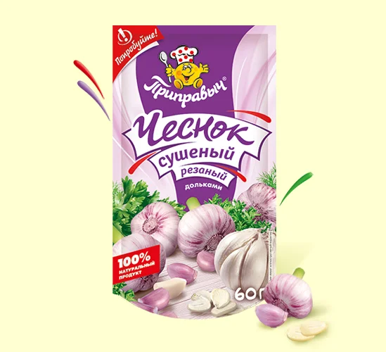 Чеснок сушёный, резаный дольками 60 г